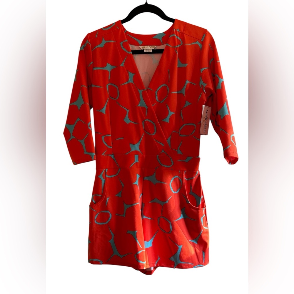 NWT (RARE) MAHI GOLD Riptide Bo Ho Blossom Romper 3/4 Sleeve Size Small